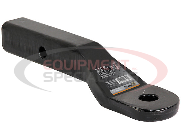 2 Inch Heavy-Duty Ball Mount 2 Inch Drop x 7-5/8 Long Tube Black For 1 Inch Hole