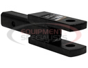 2 Inch Square Solid Shank Clevis Ball Mount Black 9-1/4 Inch Long