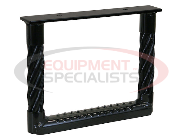 Black Powder Coated 2-Rung Cable Type Truck Step - 24 x 17.5 x 1.38 Inch Deep