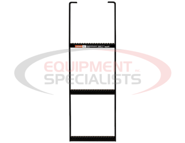 Black Powder Coated 3-Rung Steel Truck Step with Anti-Slip Step - 12.5 x 36 Inch