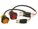 .75 Inch Round Marker Clearance Lights - 1 LED Red With Male Bullets