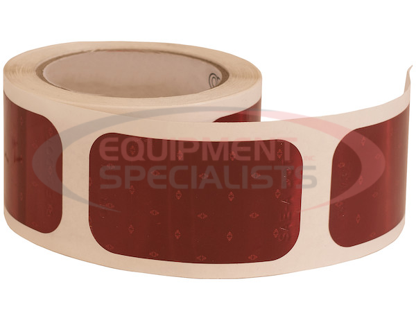 3.5 Inch Red Rectangular DOT Stick-On Reflectors - 500 Per Roll