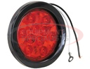 4 Inch Red Round Stop/Turn/Tail Light With 10 LEDs Kit (PL-3 Connection, Includes Grommet and Plug)