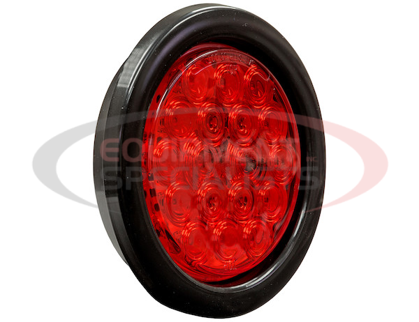 4 Inch Red Round Stop/Turn/Tail Light Kit with 18 LEDs (PL-3 Connection, Includes Grommet and Plug)