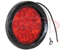4 INCH RED ROUND STOP/TURN/TAIL LIGHT WITH 10 LED WITH AMP-STYLE CONNECTION
