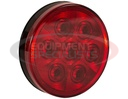 4 Inch Red Round Stop/Turn/Tail Light With 7 LEDs Kit - Includes Plug and Grommet