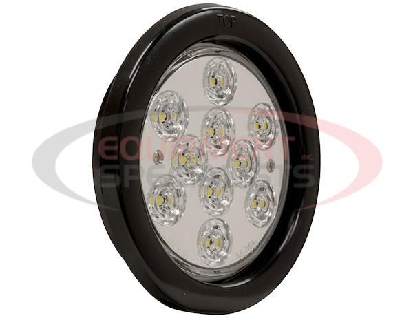 4 INCH CLEAR ROUND BACKUP LIGHT KIT WITH 10 LEDS (PL-2 CONNECTION, INCLUDES GROMMET AND PLUG)