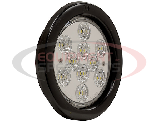 4 Inch Clear Round Backup Light Kit With 10 LEDs (PL-2 Connection, Includes Grommet and Plug)