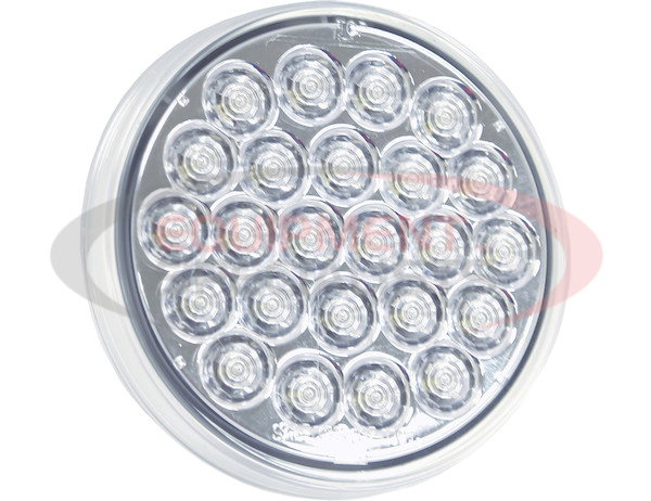 4 Inch Clear Round Backup Light Kit With 24 LEDs (PL-2 Connection, Includes Grommet and Plug)