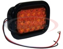 5.375 INCH AMBER RECTANGULAR TURN SIGNAL LIGHT KIT WITH 15 LEDS (PL-3 CONNECTION, INCLUDES GROMMET AND PLUG)