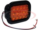 5.375 Inch Amber Rectangular Turn Signal Light Kit with 15 LEDs (PL-3 Connection, Includes Grommet and Plug)