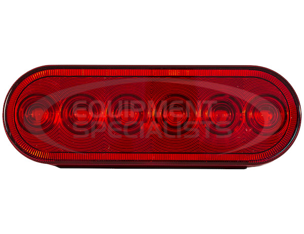 6 INCH RED OVAL STOP/TURN/TAIL LIGHT WITH 6 LEDS - LIGHT ONLY