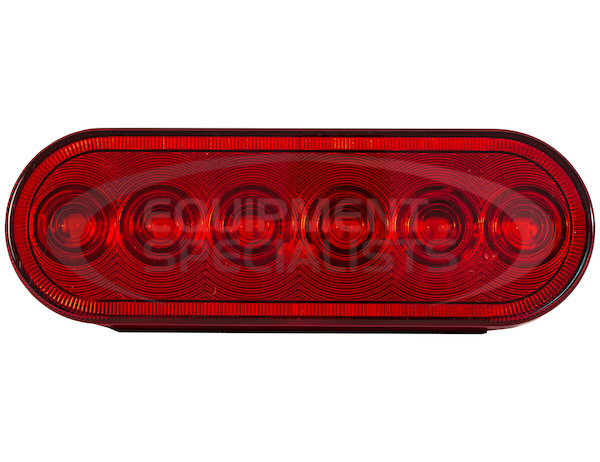 6 Inch Red Oval Stop/Turn/Tail Light With 6 LEDs Kit - Includes Grommet and Plug