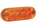 6 Inch Amber Oval Turn Signal Light Kit with 10 LEDs (PL-3 Connection, Includes Grommet and Plug)