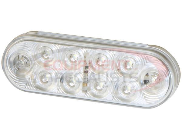 6 Inch Clear Oval Interior Dome Light With 10 LED and White Housing