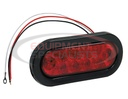 6 INCH RED OVAL STOP/TURN/TAIL LIGHT WITH 10 LEDS KIT (PL-3 CONNECTION, INCLUDES GROMMET AND PLUG)