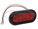 6 Inch Red Oval Stop/Turn/Tail Light with 10 LEDs Kit (PL-3 Connection, Includes Grommet and Plug)