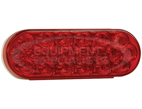 6 Inch Red Oval Stop/Turn/Tail Light with 20 LEDs Kit (PL-3 Connection, Includes Grommet and Plug)