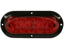 6 INCH RED OVAL STOP/TURN/TAIL SURFACE MOUNT LIGHT KIT WITH 10 LEDS (PL-3 CONNECTION, INCLUDES GROMMET AND PLUG)