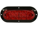 6 Inch Red Oval Stop/Turn/Tail Surface Mount Light Kit with 10 LEDs - With Mounting Flange for Surface Mount