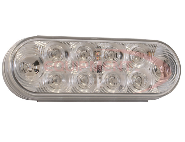 6 Inch Oval Stop/Turn/Tail Light With 10 Red LEDs, Clear Lens
