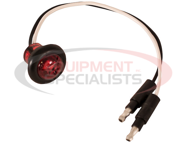 .75 Inch Round Marker Clearance Lights - 1 LED Red With Male Bullets