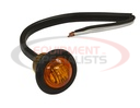 .75 Inch Round Marker Clearance Lights - 3 LED Amber With Male Bullets