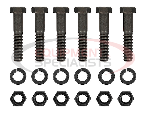 Mounting Kit: (6) 1/2 in. x 2-1/2 in. Grade 8 cap screws, (6) 1/2 in. Grade 8 hex nuts, and (6) 1/2 in. heavy lock washers