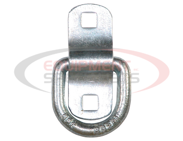 3/8 Inch Forged D-Ring With Surface Mounted 2-Hole Mounting Bracket Zinc Plated