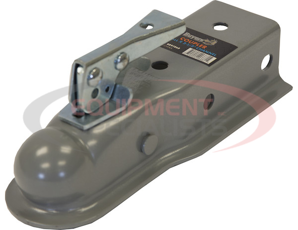 Straight Tongue Coupler - 2 Inch Ball, 2-1/2 Inch Channel, 300 Pound Tongue Weight, Primed Steel