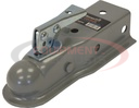 Straight Tongue Coupler - 2 Inch Ball, 2-1/2 Inch Channel, 300 Pound Tongue Weight, Primed Steel