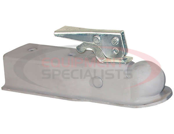 Straight Tongue Coupler - 2 Inch Ball, 2-1/2 Inch Channel, 300 Pound Tongue Weight, Primed Steel, No Mounting Holes