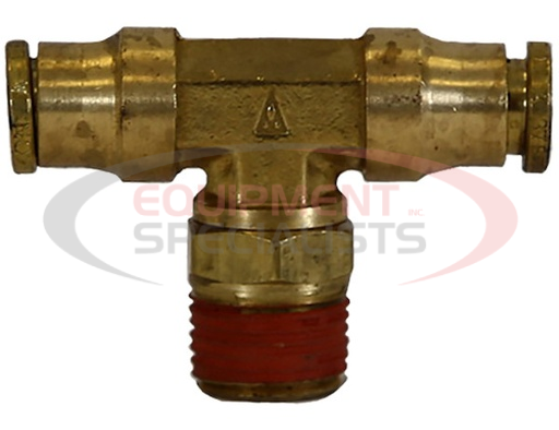 (Buyers) [BBT0M25P125S] Brass DOT Push-In Swivel Male Branch Tee 1/4 Inch Tube OD x 1/8 Inch Pipe Thread