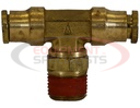 BRASS DOT PUSH-IN SWIVEL MALE BRANCH TEE 3/8 INCH TUBE OD X 3/8 INCH PIPE THREAD