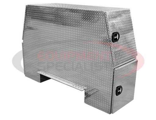 (Buyers) [BP826224] 62x24x82 Inch Offset Floor Diamond Tread Aluminum Backpack Truck Box - 16.1 Inch Offset