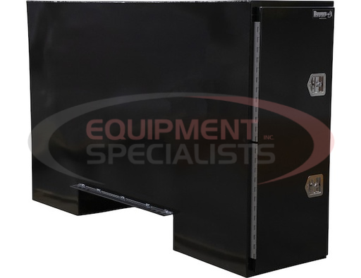 (Buyers) [BP965724B] 57x24x96 Inch Straight Side Black Steel Backpack Truck Tool Box - 11.26 Inch Offset Floor