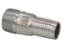 ZINC PLATED COMBINATION NIPPLE 1-1/4 INCH NPT X 1-1/4 INCH HOSE BARB