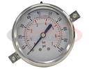 SILICONE FILLED PRESSURE GAUGE - PANEL CLAMP MOUNT 0-160 PSI