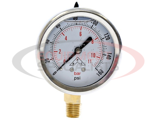 (Buyers) [HPGS10] SILICONE FILLED PRESSURE GAUGE - STEM MOUNT 0-10, 000 PSI