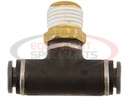 Brass/Poly DOT Push-In Swivel Male Branch Tee 1/4 Inch Tube OD x 1/8 Pipe Thread