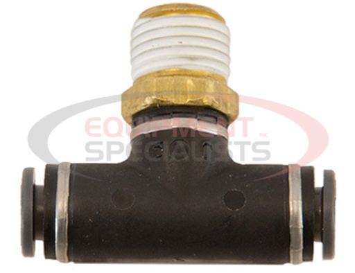 (Buyers) [NBT0M25P125S] Brass/Poly DOT Push-In Swivel Male Branch Tee 1/4 Inch Tube OD x 1/8 Pipe Thread