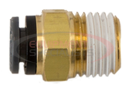 (Buyers) [NC00M25P125] Brass/Poly DOT Push-In Male Connector 1/4 Inch Tube O.D. x 1/8 Inch Pipe Thread