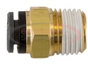 Brass/Poly DOT Push-In Male Connector 3/8 Inch Tube O.D. x 3/8 Inch Pipe Thread