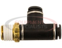 Brass/Poly DOT Push-In Swivel Male Run Tee 1/4 Inch Tube O.D. x 1/8 Pipe Thread