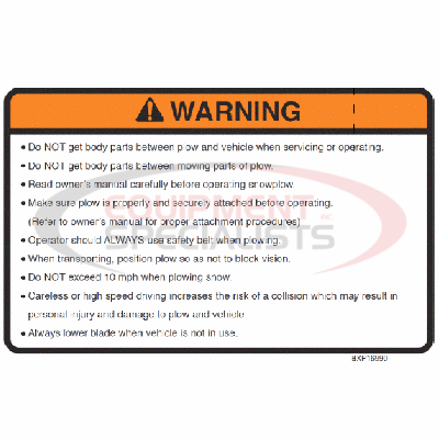 DECAL, BLADE WARNING, BXP