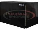 18X18X24 INCH BLACK SMOOTH ALUMINUM UNDERBODY TRUCK TOOL BOX - SINGLE BARN DOOR, COMPRESSION LATCH