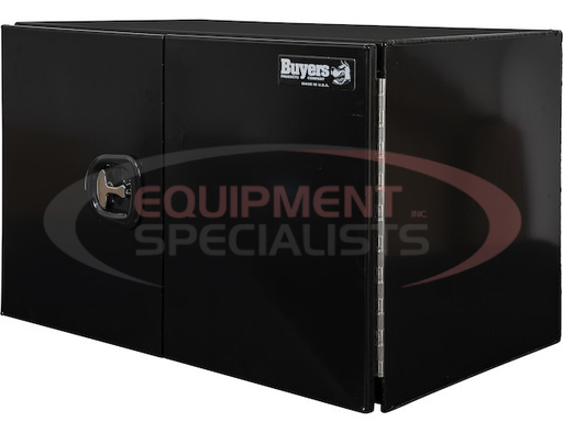 (Buyers) [1705800] 18x18x24 Inch Black Smooth Aluminum Underbody Truck Tool Box - Single Barn Door, Compression Latch