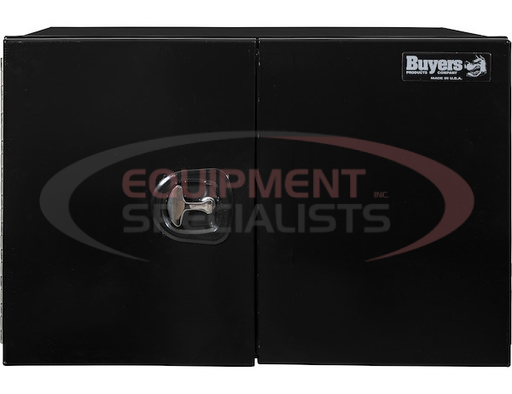 (Buyers) [1705895] 18x18x18 Inch Pro Series Black Smooth Aluminum Underbody Truck Box with Barn Door - Single Barn Door, Compression Latch