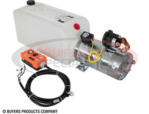 (Buyers) [PU319LR] 3-Way DC Power Unit-Electric Controls Horizontal 1.5 Gallon Poly Reservoir