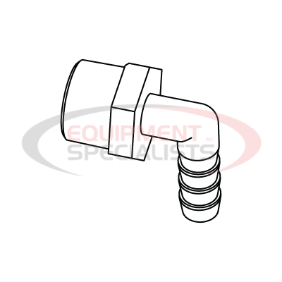 (Boss) [135-8342] FITTING-ELBOW-90 [BARB-6, NPT-6M]